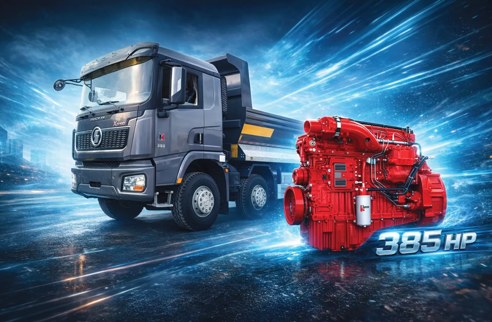 XE BEN SHACMAN X5000 8X4 CUMMINS 385HP THÙNG U