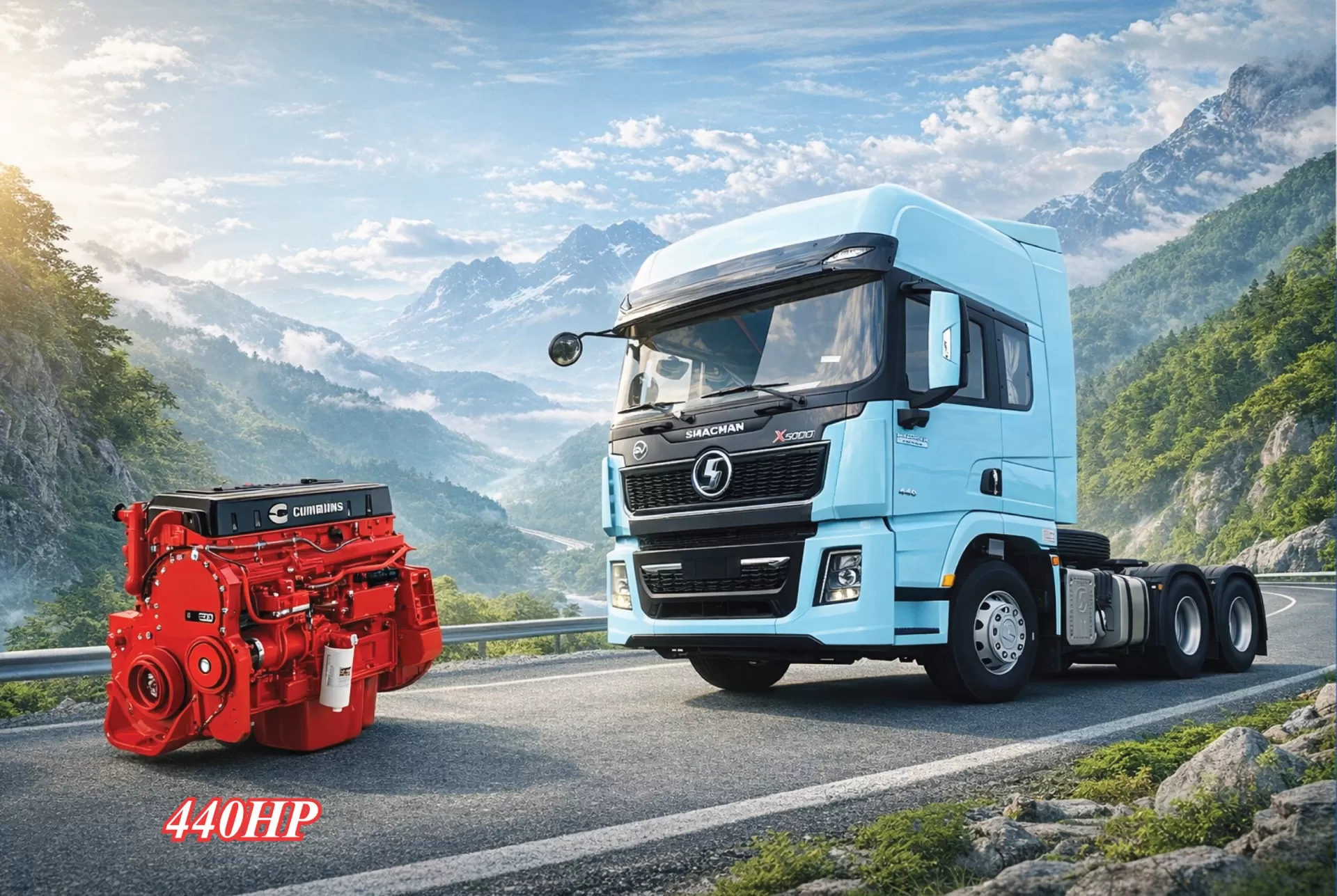 XE ĐẦU KÉO SHACMAN X5000 6X4 CUMMINS 440HP CẦU LÁP