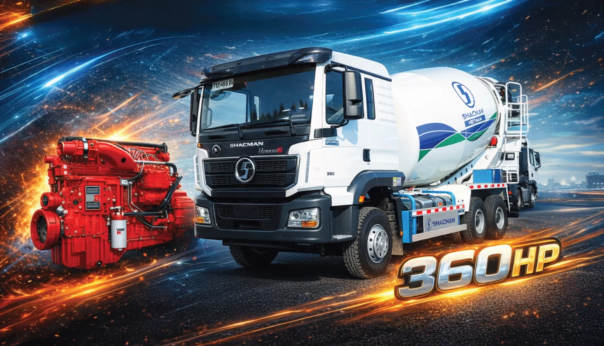 XE TRỘN BÊ TÔNG SHACMAN H3000S 6X4 CUMMINS 360HP 10M3